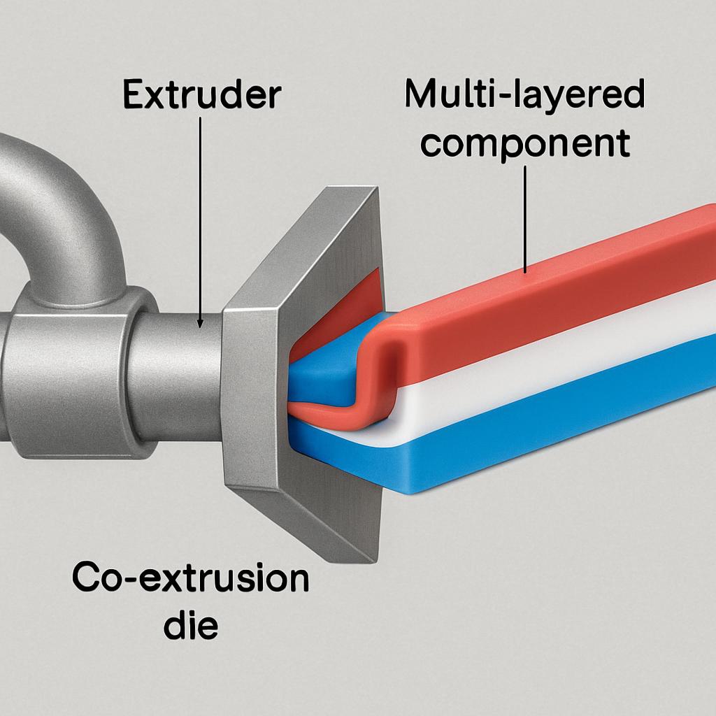 How does co-extrusion technology improve the performance of silicone components?