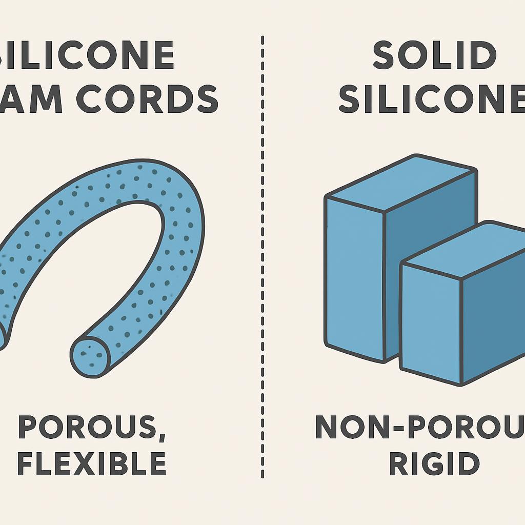 When are silicone foam cords better than solid silicone solutions?